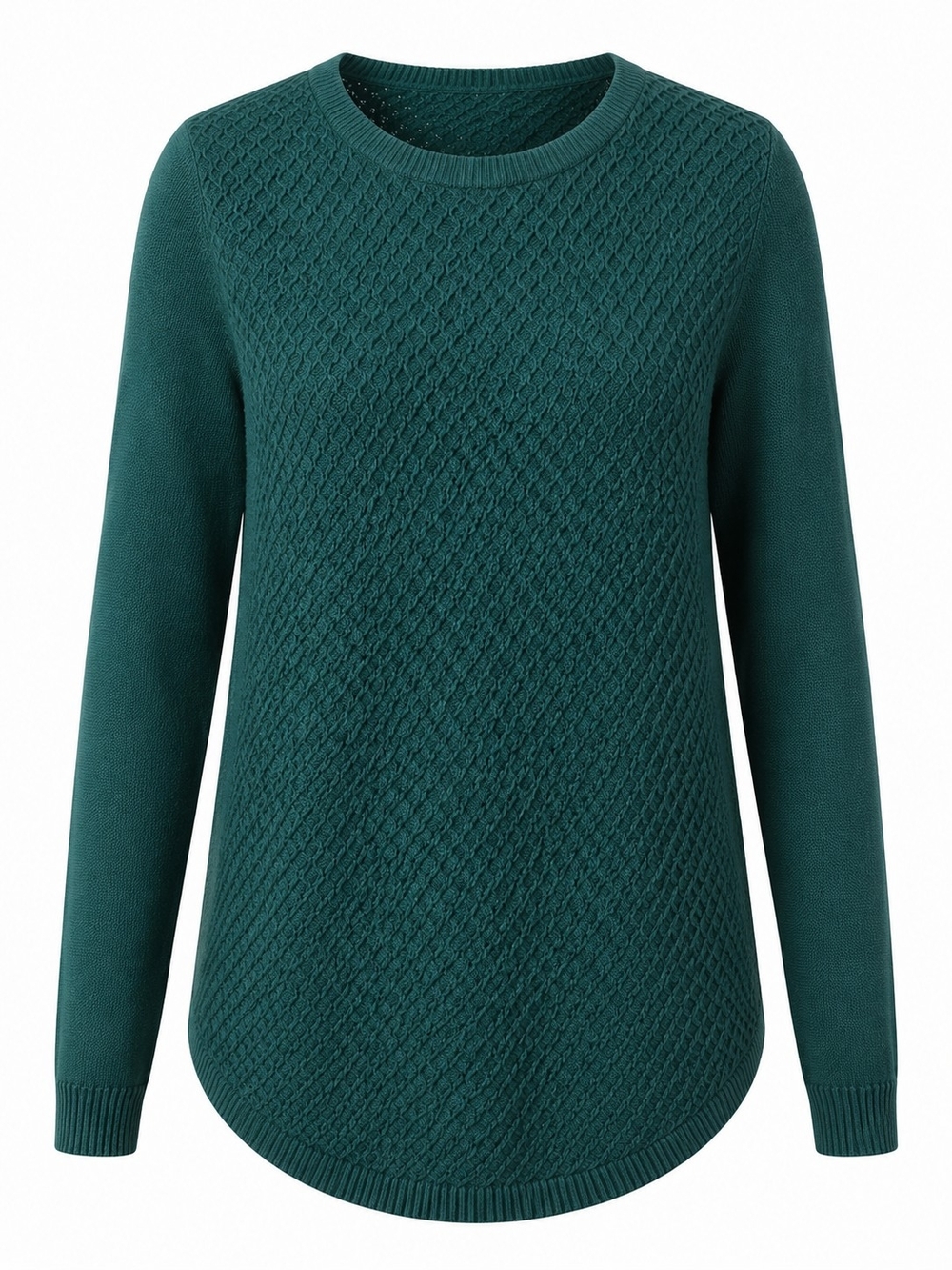LETY & ME | Hunter Green Textured Knit Faux Suede Elbow Patch Sweater | XL